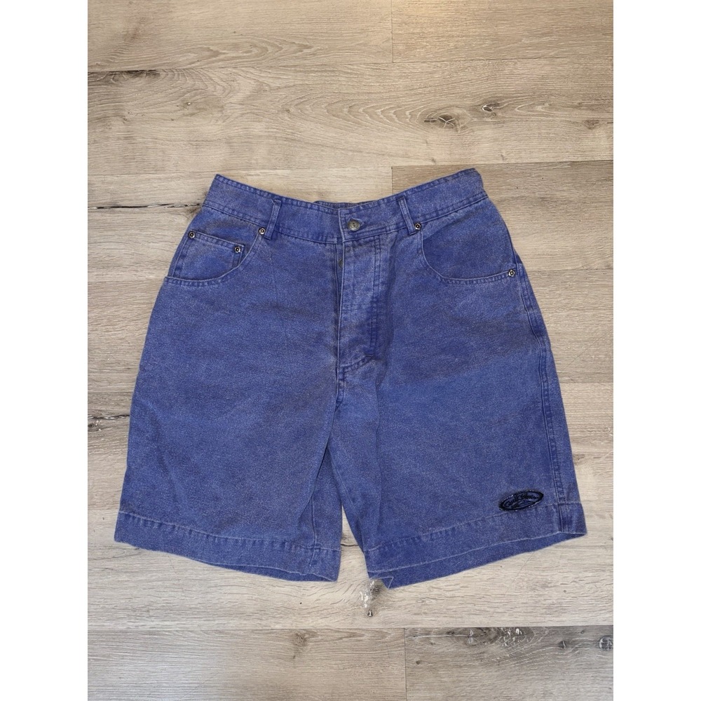 Vintage 80s Quiksilver Denim Button Fly Shorts Men's Faded Blue 100 % Cotton